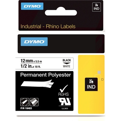 DYMO Лента за етикетни принтери Dymo Ribbon Rhino Industrial Polyester / 18483 - Black on White L - PN 18483 (18483)