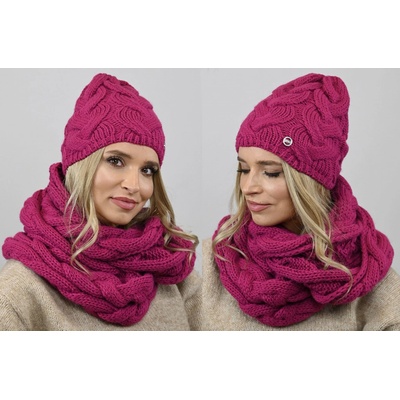 Fashionweek Dámská souprava čepice a šály ZIZI-K9 Amarant