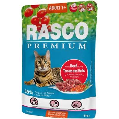 Rasco Premium Cat Adult hovädzie v šťave 85 g