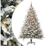vidaXL Изкуствена светена коледна елха с комплект топки Зелено 180 cm (3395397)