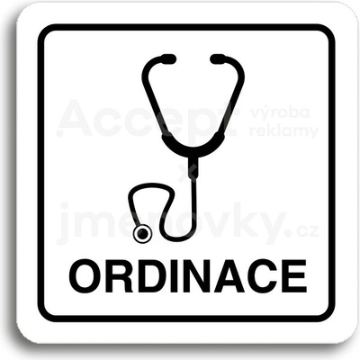 ACCEPT Piktogram ordinace IV - bílá tabulka - černý tisk