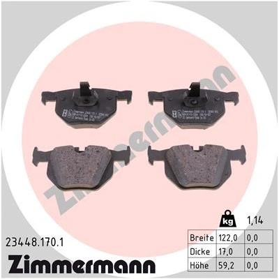 Sada brzdových destiček, kotoučová brzda ZIMMERMANN 23448.170.1