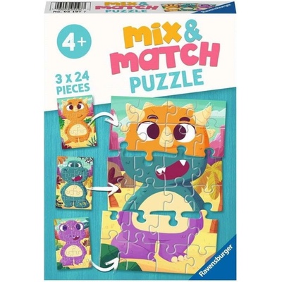 Ravensburger Mix&Match Roztomilí dinosaury 3x24 dielov