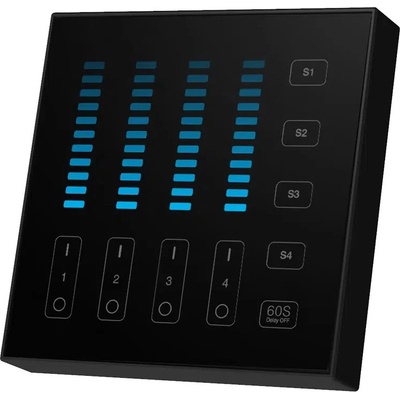 RF nástěnný ovladač Mi-LIGHT B5-B pro jednobarevné pásky 2,4GHz černý bateriovýfunkce memory