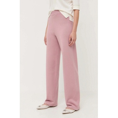 Max Mara Leisure dámské kalhoty růžová jednoduché high waist 2333360134600