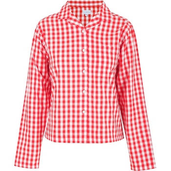 Image 1 of Linea Пижама Linea Women's Boxy Relaxed Fit Long Sleeve Pyjama Top - Red/White