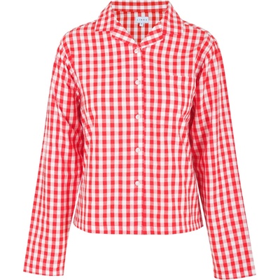 Linea Пижама Linea Women's Boxy Relaxed Fit Long Sleeve Pyjama Top - Red/White