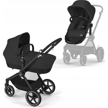 Cybex Eos Basic 3v1 Kombinovaný Rám Černý + Adaptéry + Autosedačka Aton B2 I-Size Moon Black 2023