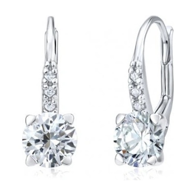 Silvego strieborné náušnice s čirým Swarovski zirkónom LPS1274S