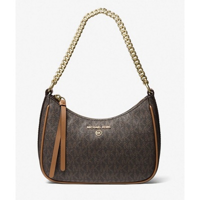 Michael Kors malá kabelka na řetízku jet set charm logo brown hnědá