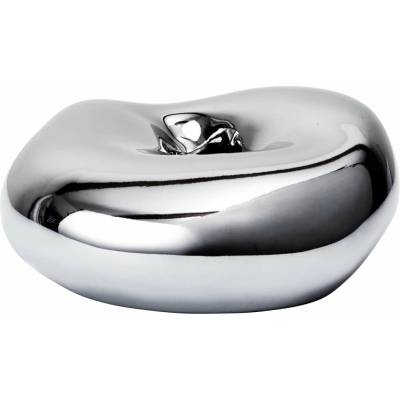 Ferm Living Porcelánový svícen Bellure Silver, stříbrná barva, keramika