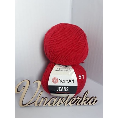 YarnArt Jeans 51 červená