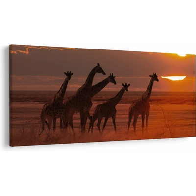 Obraz - Žirafy v africkej savane, jednodielne 200x100 cm