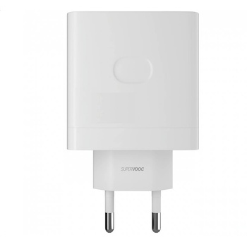 OnePlus Захранване за ел. мрежа за лаптопи, смартфони и таблети с USB-A изход с технология за бързо зареждане - OnePlus GaN SUPERVOOC Fast Wall Charger 65W USB-A (бял) (5461100114)