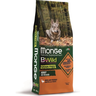 Monge BWild Grain Free Adult All Breed суха храна за кучета - патешко, картофи 2, 5 кг