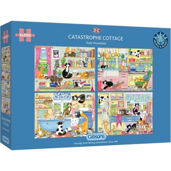 Gibsons Пъзел Gibsons от 4 x 500 части - Котешки поразии (G5062)