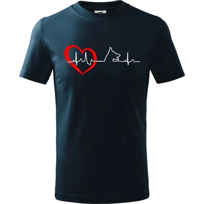 Nemecký ovčiak ekg tričko detské tmavomodrá