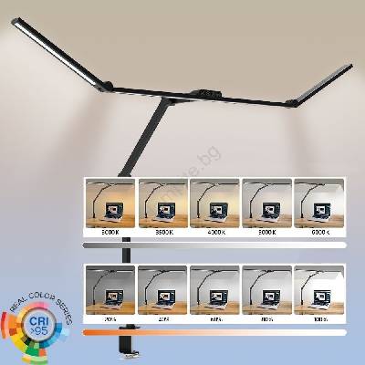 FK technics Led регулируема гъвкава настолна лампа led/36w/230v 3000-6500k cri 92 черна (fk0250)