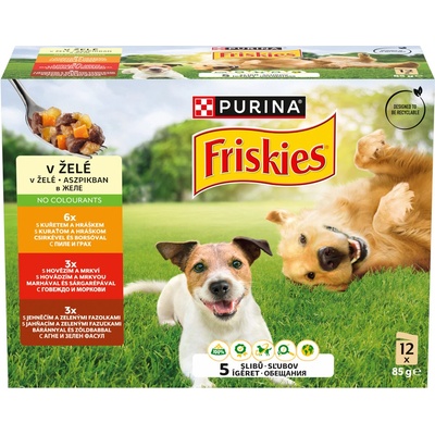 Friskies Adult s hovädzím kuraťom a jahňacím v želé 12 x 85