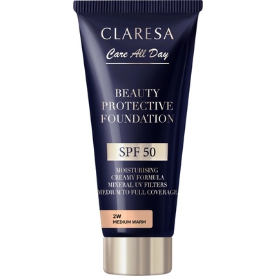 Claresa Beauty Protective Foundation Hydratační make-up s filtrem SPF50 2W Medium Warm 30 ml