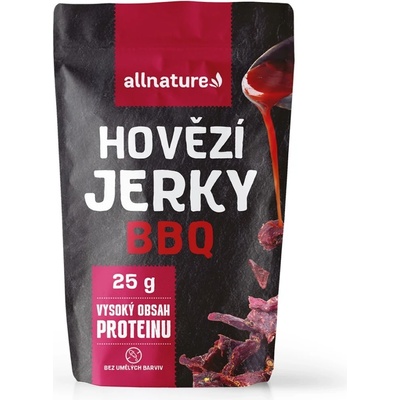 Allnature BEEF BBQ jerky sušené hovädzie mäso s príchuťou BBQ 25 g