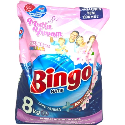 BINGO прах за цветно пране, Mutlu yuvam, 8кг