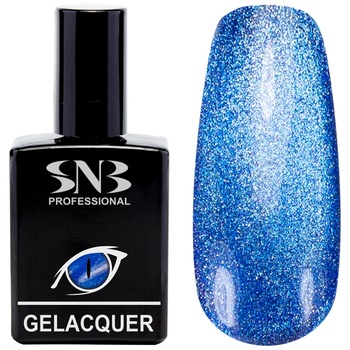 SNB Гел лак snb Ефект котешко око океанско синьо 15 мл, син, gle13 (gle13)
