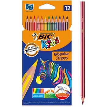 Цветни моливи Бик 12цв. дълги Еволюшън Stripes 99102