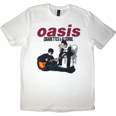 Oasis tričko Cigarettes & Alcohol Illustration White