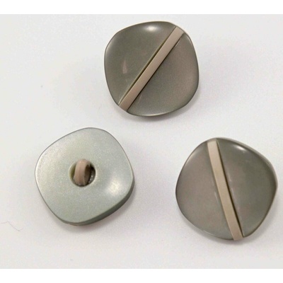 Gombík so spodným prišitím, štvorček - šedá - rozmer 2 cm x 2 cm