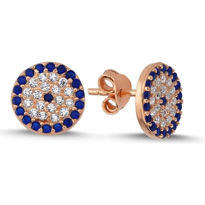 Lunica Stříbrné náušnice EVIL EYE ROSE 0851