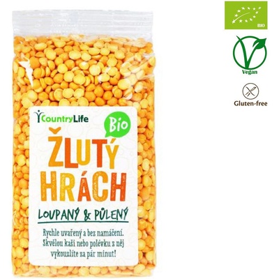 Country Life Bio Hrách žlutý půlený 0,5 kg – Zboží Mobilmania