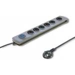 Qoltec Anti-surge bar QOLTEC 1.8M 6-SOCKETS GREY/Modern