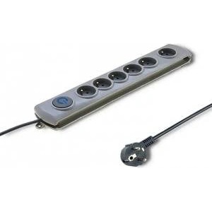 Qoltec Anti-surge bar QOLTEC 1.8M 6-SOCKETS GREY/Modern