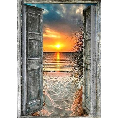 Norimpex - Puzzle Diamant painting: Beach view 30x40cm - 1 - 39 piese
