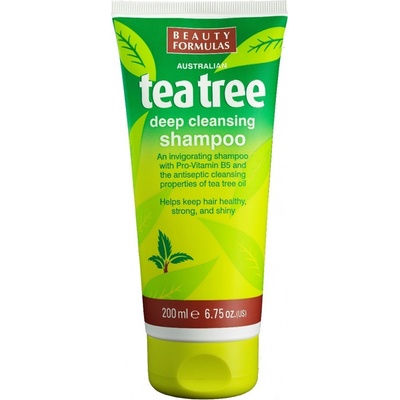 Beauty Formulas Tea tree čistící šampon na vlasy 200 ml