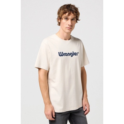 Wrangler pánske tričko Frame Logo Tee in white béžové