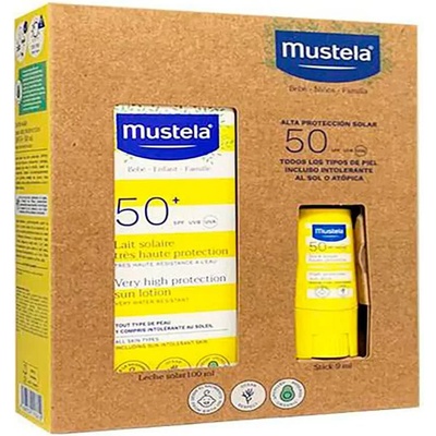 Mustela Solar Lait SPF50 100ml Sunscreen - Yellow