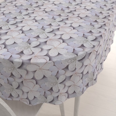 Biante oválný ubrus PML-032 Designové květy na šedém 100x140 cm