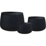  Глинена кашпа 30189 Black wash, 53, 5 × 53, 5 × 37 см, черна