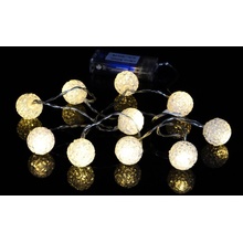 Nexos 57396 Vianočná dekoratívna reťaz svetelné gule 10 LED teplá biela
