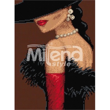 Image 1 of Milena Style Дама с ръкавици - Печатана Aida 14 ct с конци Ariadna