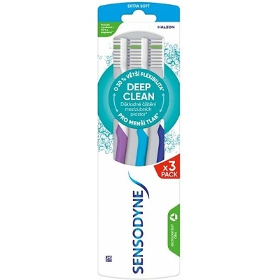Sensodyne Deep Clean Trio zubná kefka Extra Soft 3 ks
