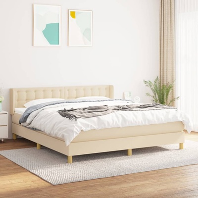 vidaXL 11461.3130614 Boxspring postel s matrací krémová textil