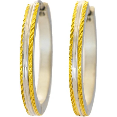 BRUNOshop.cz Náušnice KROUŽKY se vzorem gold S4419