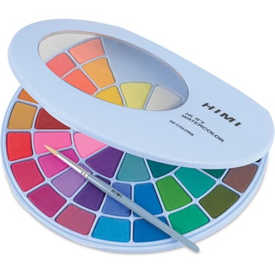HIMI akvarelové barvy Solid – 38 Colours in Pans (Blue Edition)