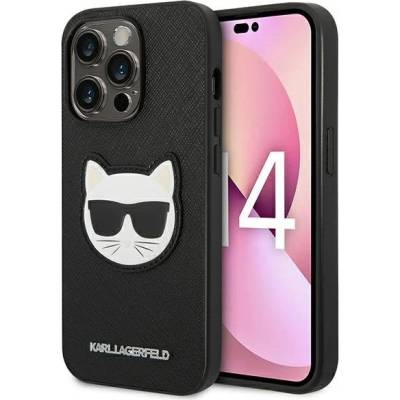 KARL LAGERFELD Кейс Karl Lagerfeld KLHCP14XSAPCHK за iPhone 14 Pro Max 6, 7", твърд, черен / черен, Saffiano Choupette Head Patch (KF001136-0)