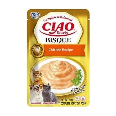 INABA Cat Ciao Bisque doplnkové krmivo pre mačky s príchuťou kuraciny, 40 g