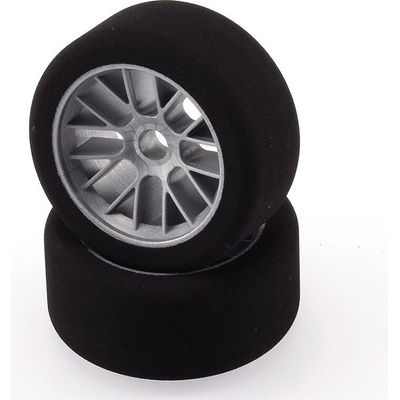 HOT RACE TIRES Mechové přední gumy Pan Car 1/10 stříbrný disk sh 40