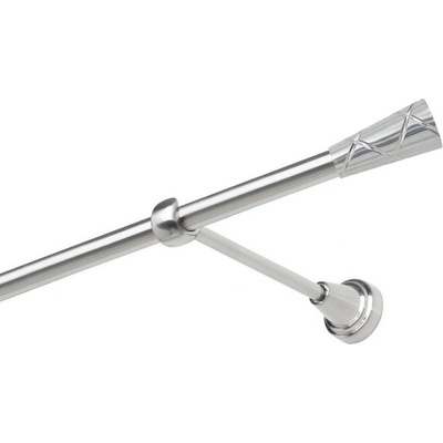 OK-GarnýžeCZ Garnýž kovová jednořadá 19mm Trapezium narez 210 cm do stěny / na tunýlek - bez kroužků